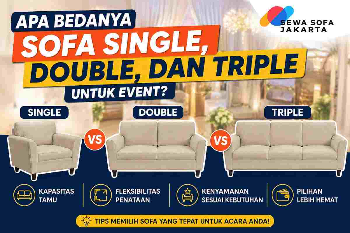 Apa Bedanya Sofa Single, Double, dan Triple untuk Event?